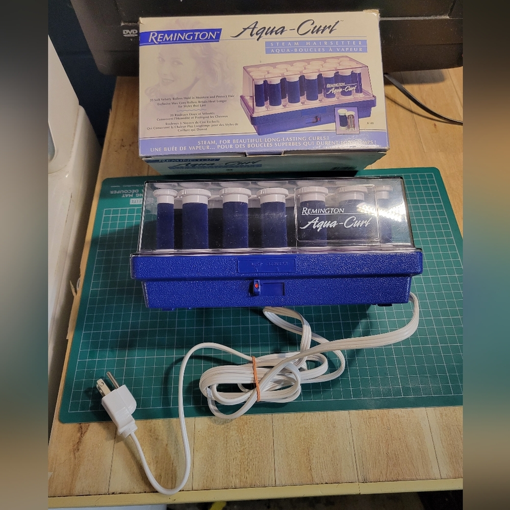 REMINGTON AQUA CURL 20 VELVET HOT ROLLERS CURLERS No CLIPS gentle to hair